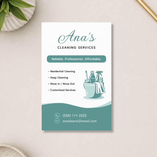 Hausreinigungsdienste Teal Flyer (House Cleaning Services Teal Flyer)