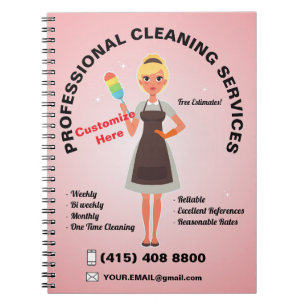 Hausreinigungsservice Maid Janitorial Lady Notizblock