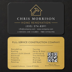 Hausrenovierung QR-Code Metallisch Visitenkarte