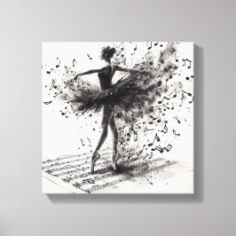 Hausschuhe aus schwarzem und weißem Ballet, gestep Leinwanddruck