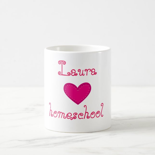 Hausschule für Liebe Rosa Kaffeetasse (Mittel)