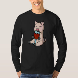 Hausschwein beim Wein trinken T-Shirt