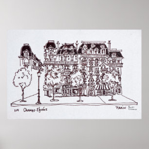 Haussmann Architecture   Champs Elysees, Paris Poster
