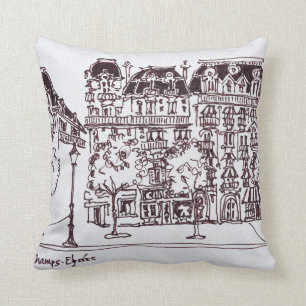 Haussmann-Architektur  Champs Elysees, Paris Kissen
