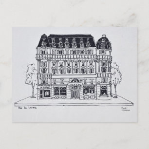 Haussmann-Architektur Rue du Louvre, Paris Postkarte