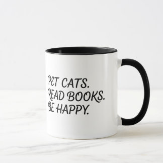Haust Katzen lesen Bücher, seid glücklich Tasse