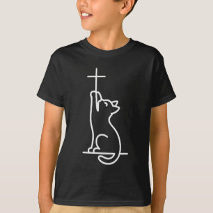 Haust Katzen lieben Jesus Sei glücklich Katze T-Shirt