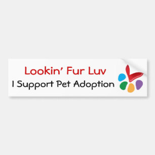 Haustier Adoption_Heart-Paw_Lookin Pelz Luv Autoaufkleber