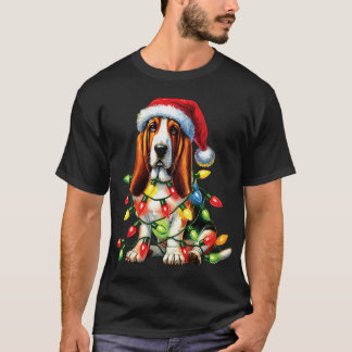 Haustier Basset Hound Hund Liebhaber Weihnachtsman T-Shirt