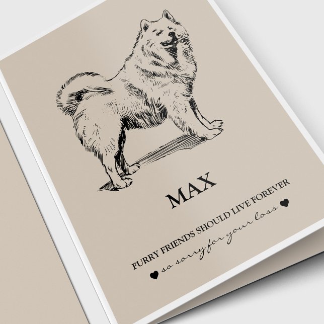Haustier-Beileid kardiert | bester FreundSamoyed Karte (Pet memorial, pet loss, dog lover sympathy card for a Samoyed dog)