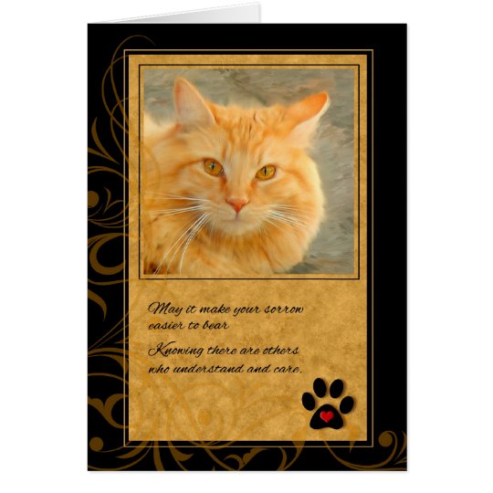 Haustier-Beileids-Verlust der Katze - orange Tabby Karte