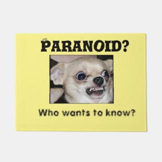 Haustier Chihuahua Kleiner Hund verlass Paranoia a Fußmatte