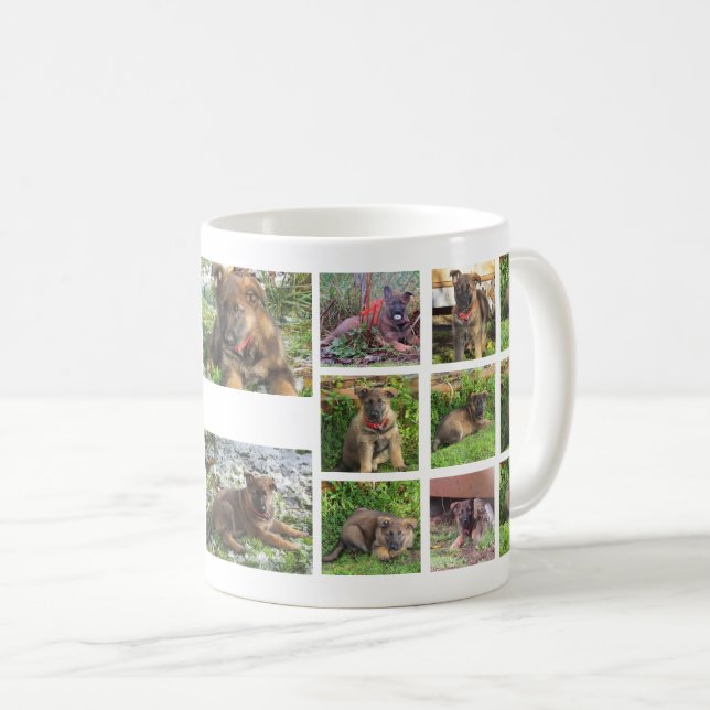 Haustier-Collagen-Foto-Tasse (Gewohnheit) Kaffeetasse (VorderseiteRechts)