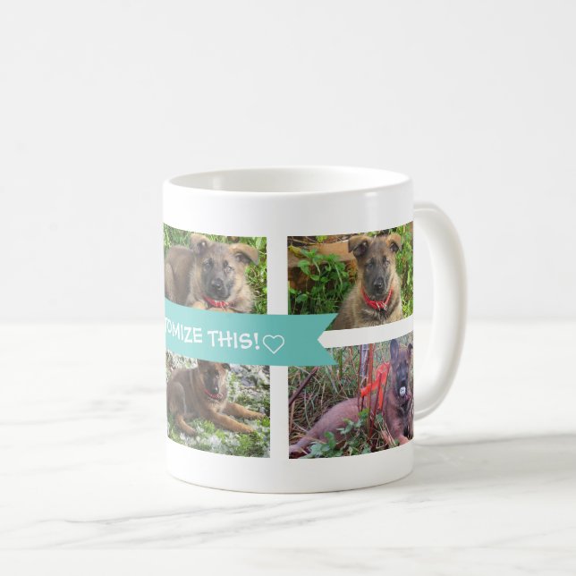 Haustier-Collagen-Foto-Tasse Kaffeetasse (VorderseiteRechts)
