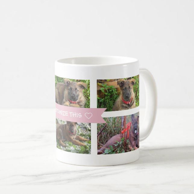 Haustier-Collagen-Foto-Tasse Kaffeetasse (VorderseiteRechts)