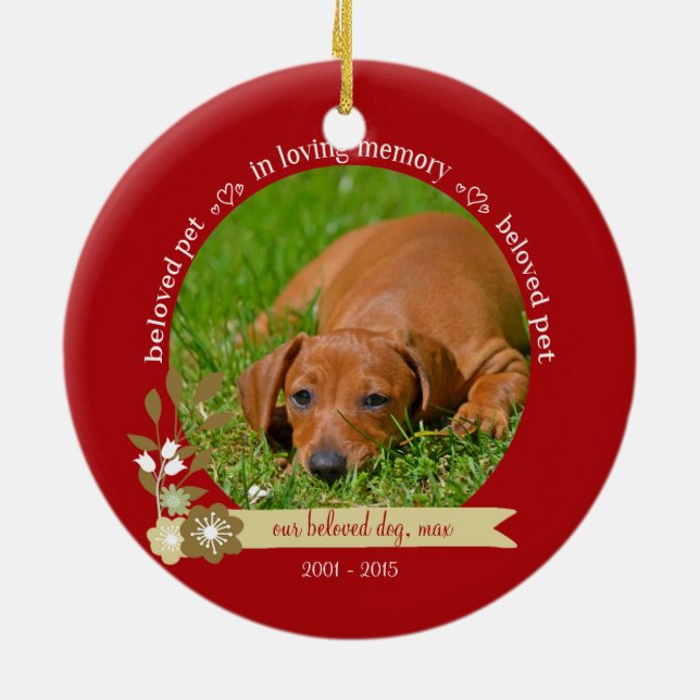 Haustier-Denkmal Weihnachtsam kundenspezifischen Keramikornament (Hinten)