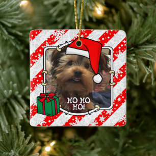Haustier Foto Erste Weihnachtsmannmütze Weihnachte Keramikornament