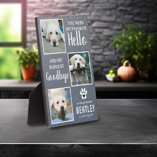 Haustier-Foto-Gedenkstätte Hund Andenken Verlust Fotoplatte