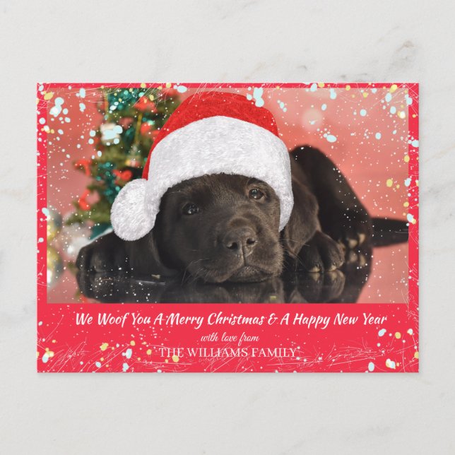 Haustier Foto Personalisiert Hund Lover Frohe Weih Postkarte (Vorderseite)