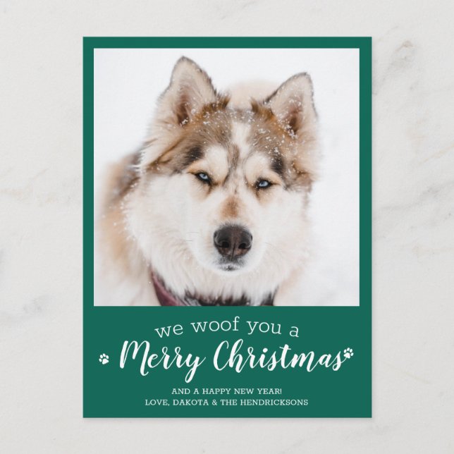 Haustier Foto Personalisiert Hund Lover Frohe Weih Postkarte (Vorderseite)