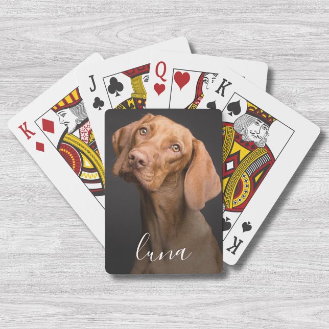 Haustier Foto Personalisierter Name Spielkarten (Pet Dog Photo Playing Cards)