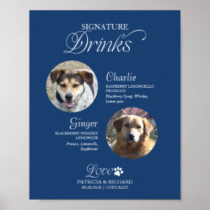 Haustier Foto Signature-Drinks Hochzeitsschild Poster