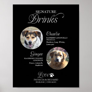 Haustier-Foto-Signature-Drinks-Hochzeitsschild Poster