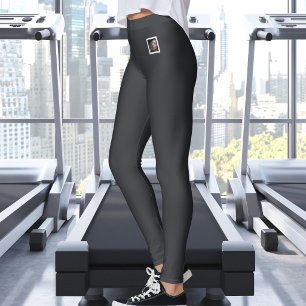 Haustier-Foto-Text Süß Warm Neutral Caviar Maßgesc Leggings