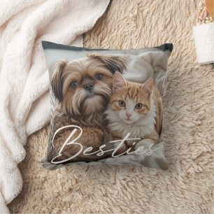 Haustier Freunde Hund Papa Katze Mama Geschenk BFF Kissen