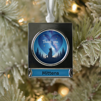 Haustier-Gedenkstätte Banner-Ornament Silber