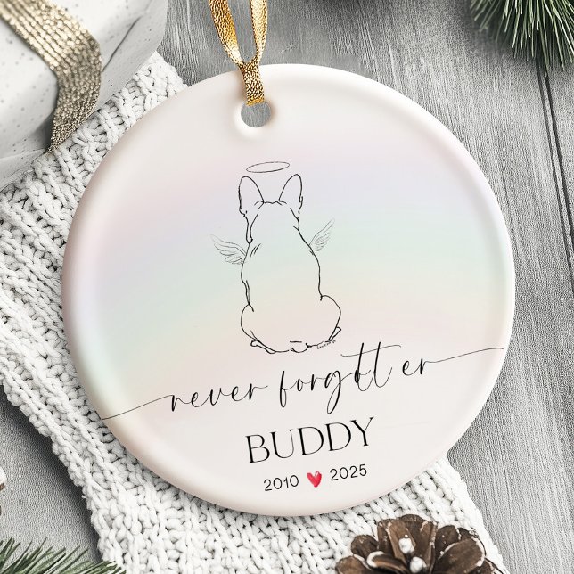 Haustier-Gedenkstätte Hund Personalisiert Keramik Ornament (Pet Dog Memorial Ornament Dog Personalized)