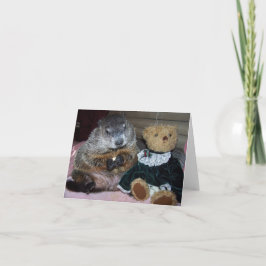 Haustier Groundhog Maude mit Teddy Note Card Karte