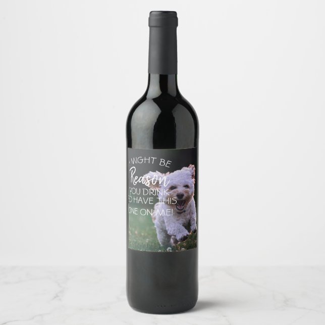 Haustier-Grund trinken Sie Nasshunde Tierärztin Hu Weinetikett (Vorderseite)