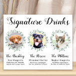 Haustier-Hochzeit Unterschrift Getränke Personalis Poster<br><div class="desc">Unterschreiben Sie Cocktails von Ihren Haustieren! Bringen Sie Ihren besten Hund, die beste Katze und jedes Haustier in Ihre Hochzeit mit einem eigenen Bar für Ihre Gäste. Ideal für Hundeliebhaber, und ein spezielles Hundeschlitten Bar wird bei Ihrer Hochzeit ein Hit sein. Einfach aber elegant weiß mit Eukalyptus-Blätter. Passen Sie dieses...</div>
