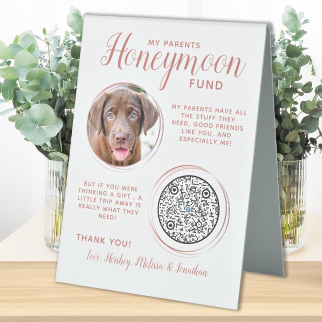 Haustier Hochzeitshund Foto Rose Gold Honeymoon Fu Tischaufsteller (Von Creator hochgeladen)