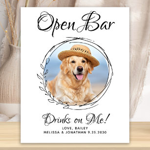 Haustier Hochzeitshund Offene Bar Getränke für Fot Poster