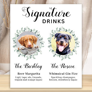 Haustier-Hochzeitshunde Unterschrift Getränke Cust Poster