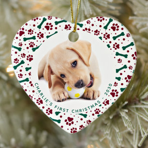 Haustier Hund 2 Foto Paw Prints Personalisierte We Keramik Ornament