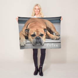 Haustier Hund Chubby Continental Bulldog Fleecedecke