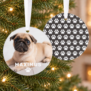 Haustier Hund Einfacher Pfotenabdruck Benutzerdefi Ornament