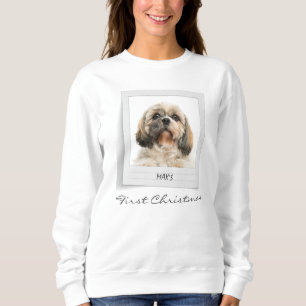 Haustier Hund Foto Erste Weihnacht Personalisiert Sweatshirt