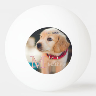 Haustier-Hund-Foto-est-Jahr-Name-Monogramm-Katze-E Tischtennisball