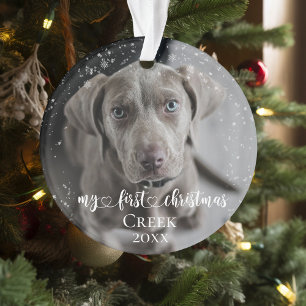 Haustier Hund Katze Foto Mein erstes Weihnachten H Ornament