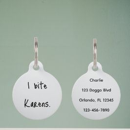 Haustier Hund Katze I Bite Karens Funny Collar Cus Haustiermarke