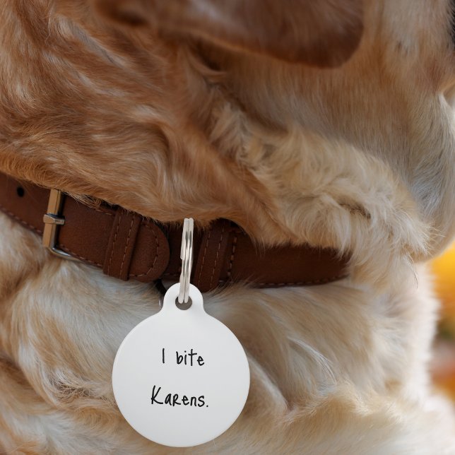 Haustier Hund Katze I Bite Karens Funny Collar Cus Haustiermarke (Von Creator hochgeladen)