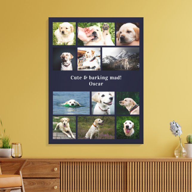 Haustier Hund Lover Custom 12 Foto Collage Leinwanddruck (Insitu (Wohnzimmer))