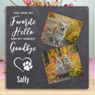 Haustier Hund Memorial Geschenk Hallo Auf Wiederse Fotoplatte