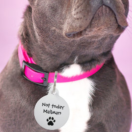 Haustier Hund nicht heute Mailman & Paw Funny Cust Haustiermarke