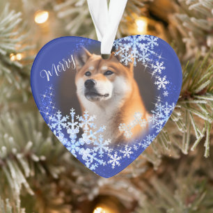 Haustier Hund Weihnachten Blauer Ornament