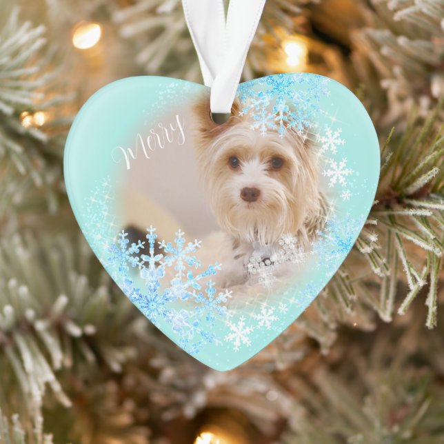 Haustier Hund Weihnachten Blauer Ornament (Baum)